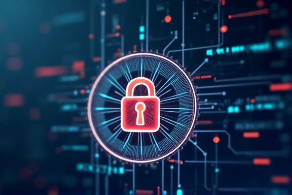 Digital security lock icon symbolizing data protection and privacy