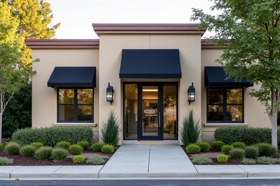 Außenansicht des Gebäudes bei Tag